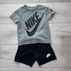 Nike Gray Tee and Black Shorts Dri Fit